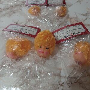 5 new Fibre craft doll heads. Blond. 2 ( 1 in ) 3 (2in)